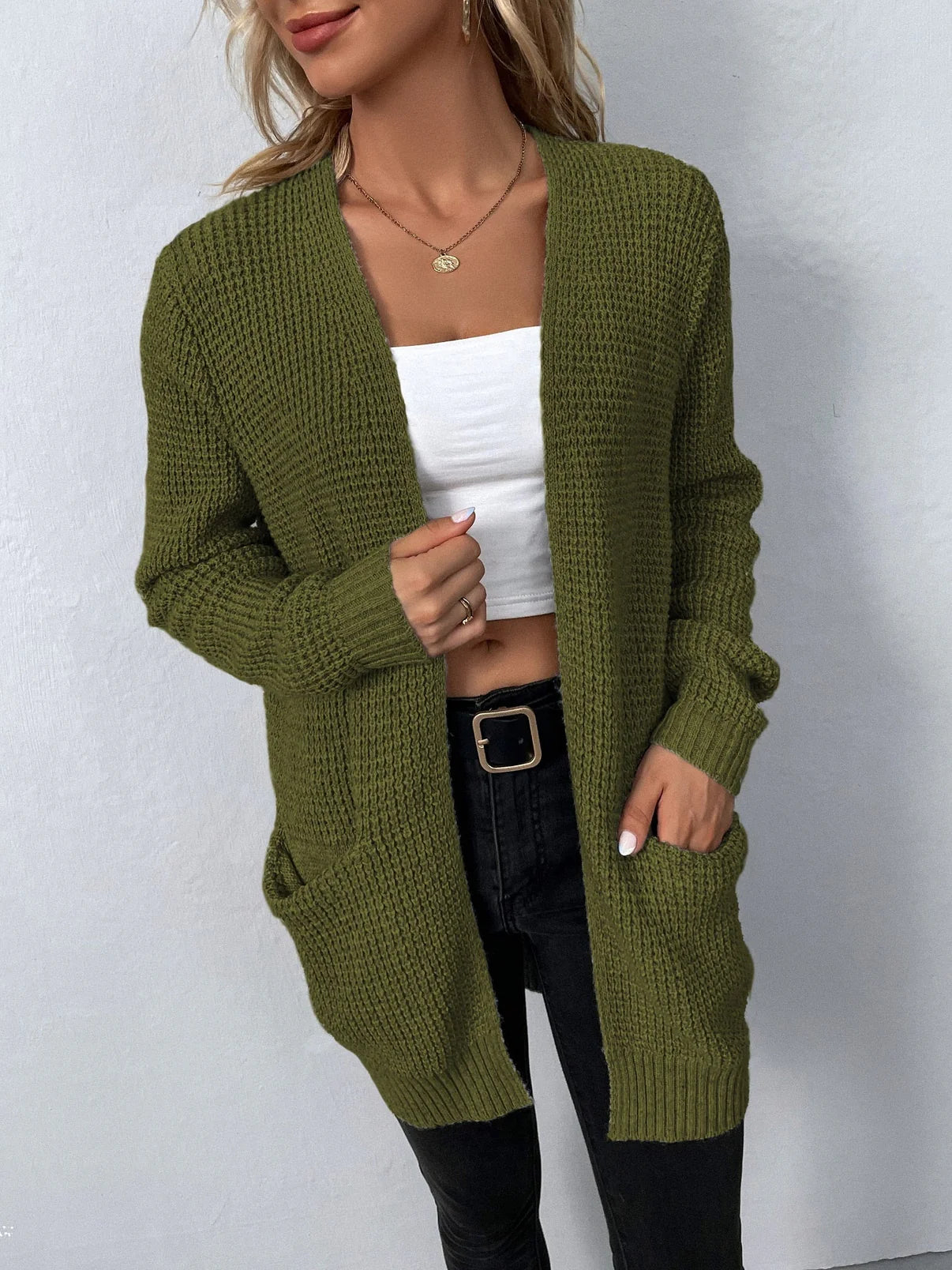 Hazel | LONG SLEEVE KNITTED CARDIGAN WITH POCKETS