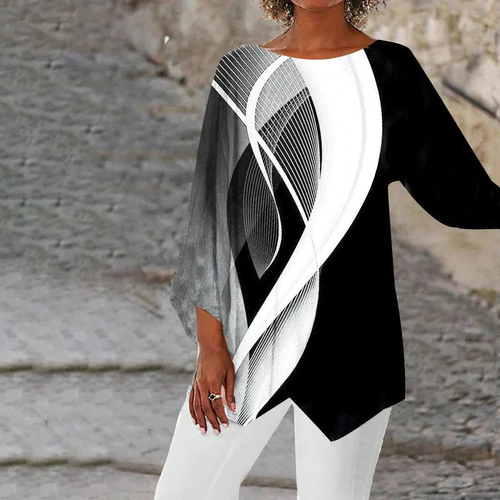 Grace | MODERN GEOMETRIC LONG-SLEEVED TUNIC