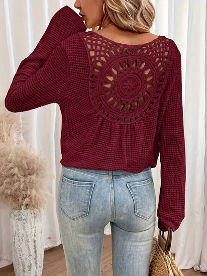 Sasha | Elegant Waffle V-neck Sweater