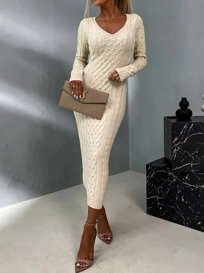 Janaa | Elegant Lace Back Sweater Dress