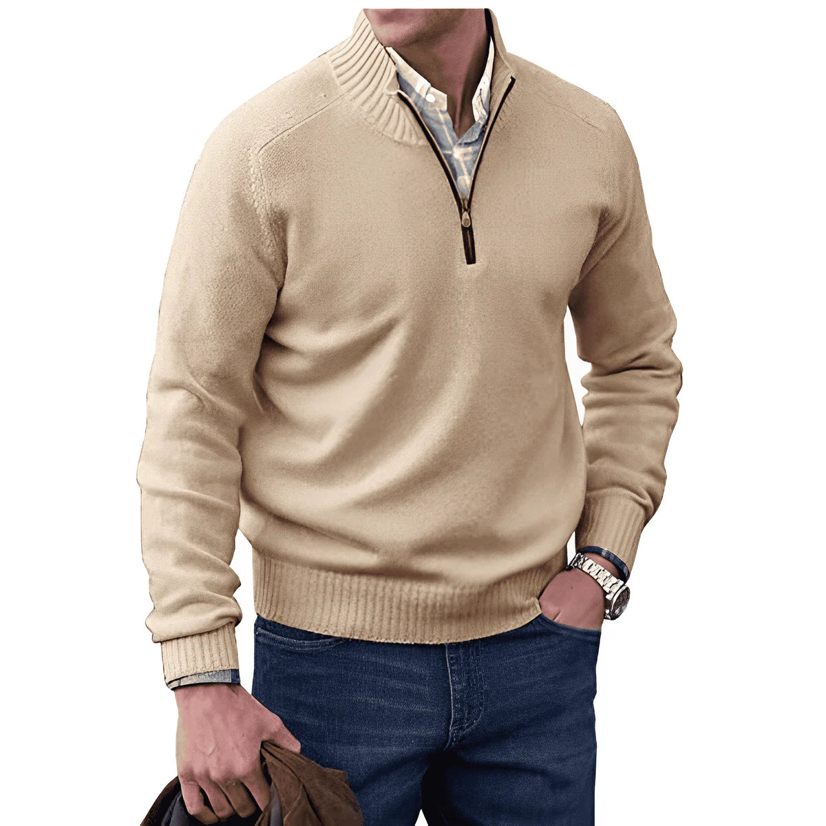 Jerry | Elegant Half Zip Sweater