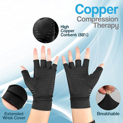 Copper Compression Gloves (Arthritic Pain Relief)