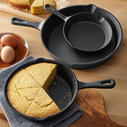 Kleyn | Cast Iron 3 Piece Non Stick Frying Pan Set